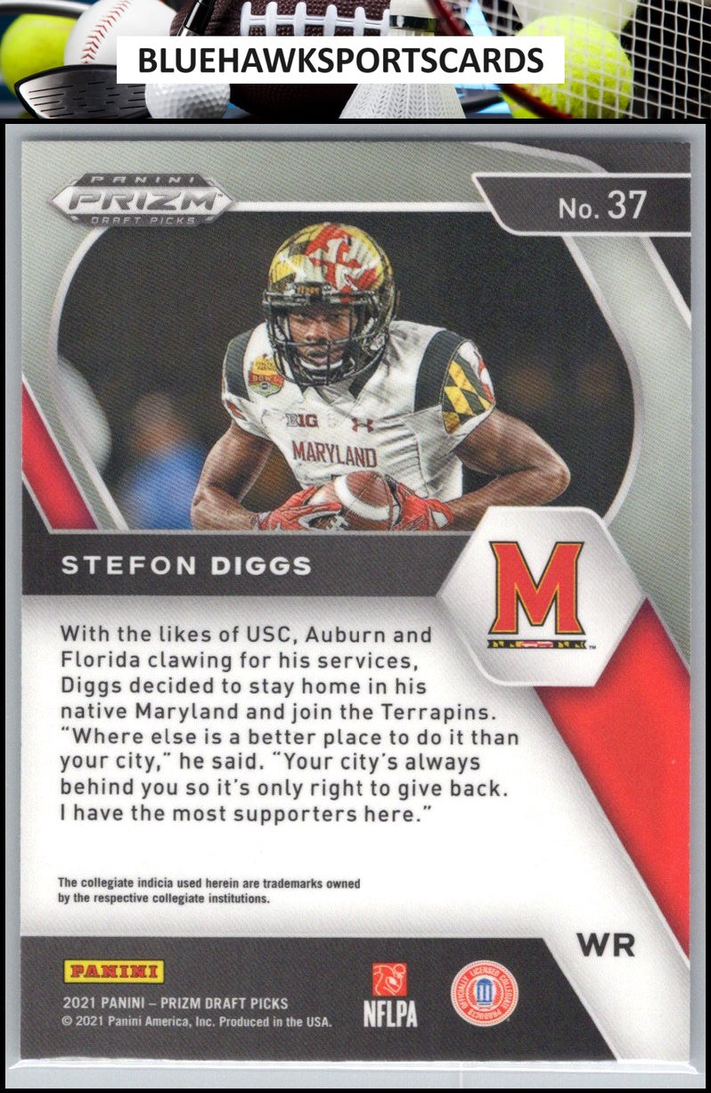 2021 Panini Prizm Draft Picks Collegiate #37 Stefon Diggs