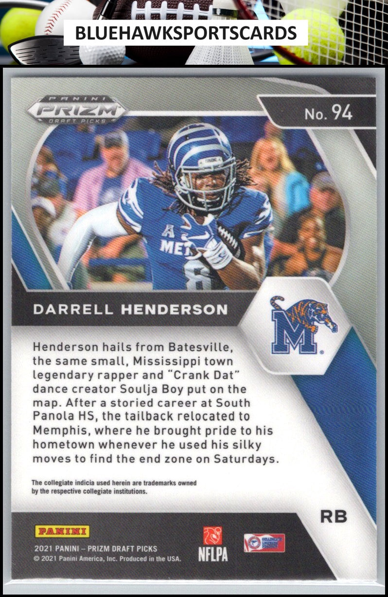 2021 Panini Prizm Draft Picks Collegiate #94 Darrell Henderson