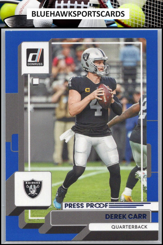 2022 Donruss #284 Derek Carr Blue Press Proof