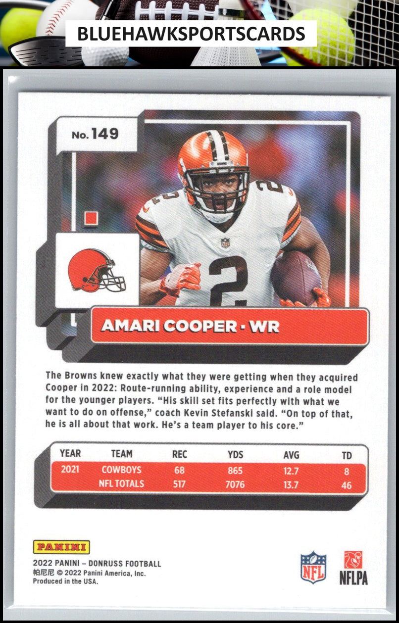 2022 Donruss #149 Amari Cooper Blue Press Proof