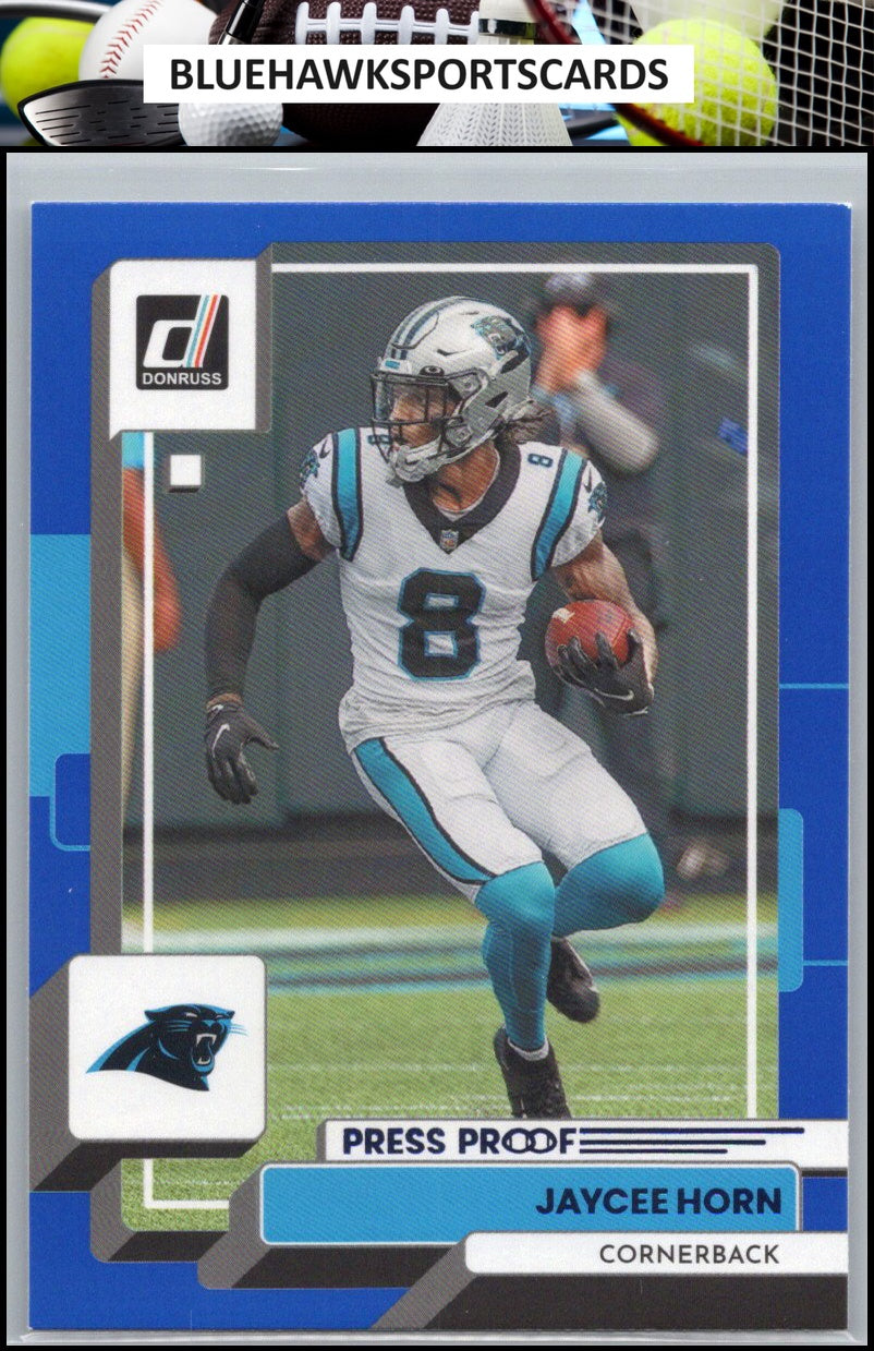 2022 Donruss #242 Jaycee Horn Blue Press Proof