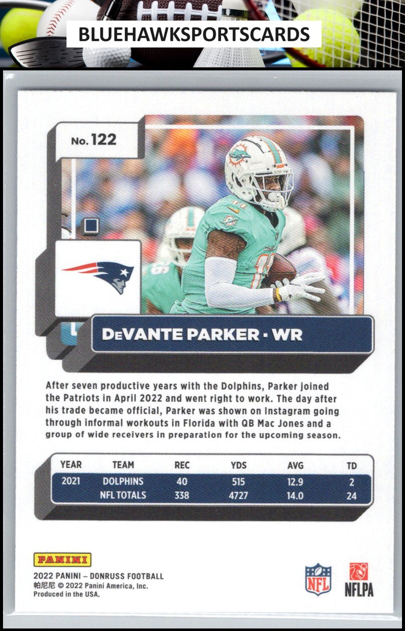 2022 Donruss #122 DeVante Parker Blue Press Proof