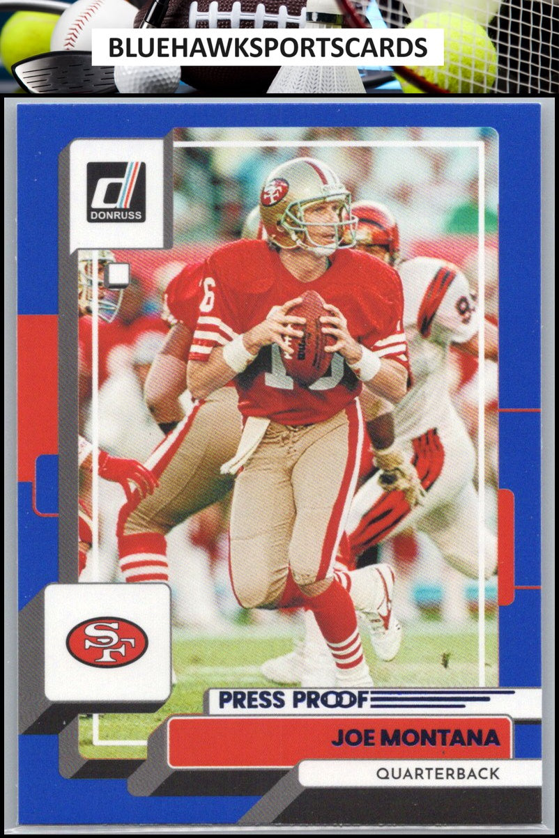 2022 Donruss #23 Joe Montana Blue Press Proof