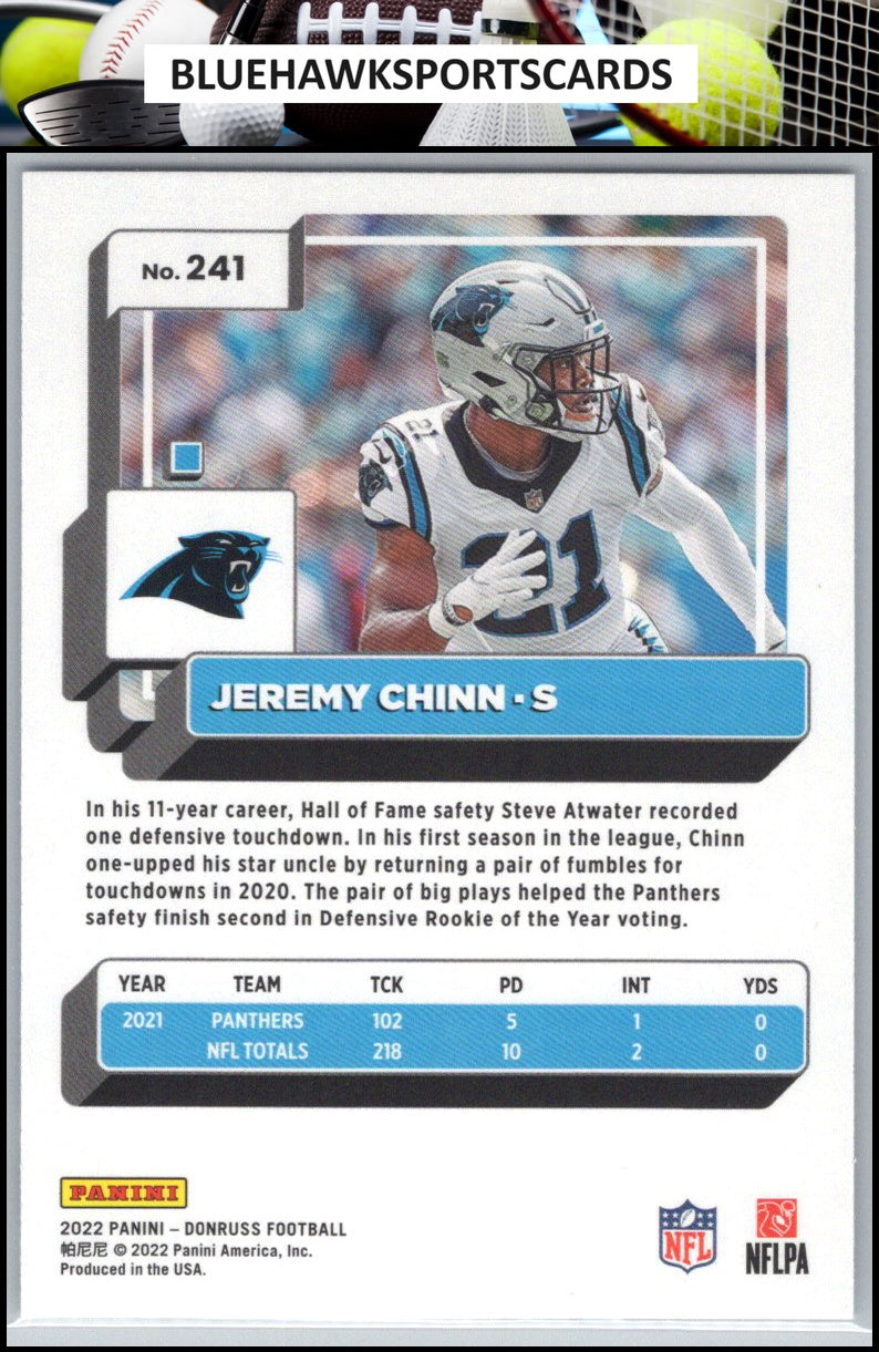 2022 Donruss #241 Jeremy Chinn Blue Press Proof