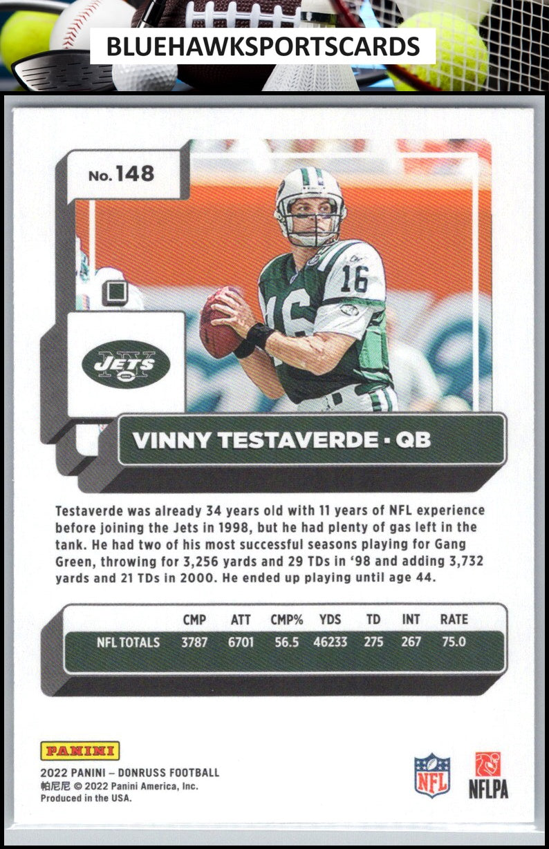 2022 Donruss #148 Vinny Testaverde Blue Press Proof