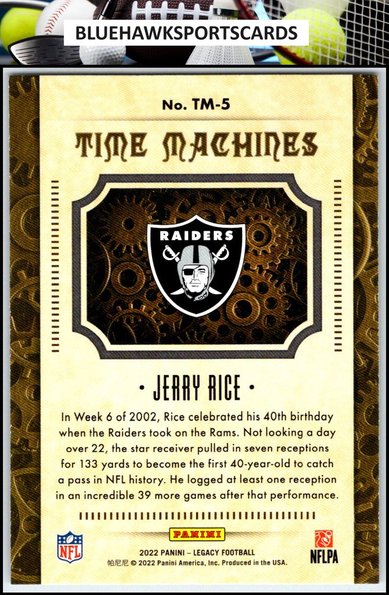 2022 Panini Legacy #TM-5 Jerry Rice Time Machines
