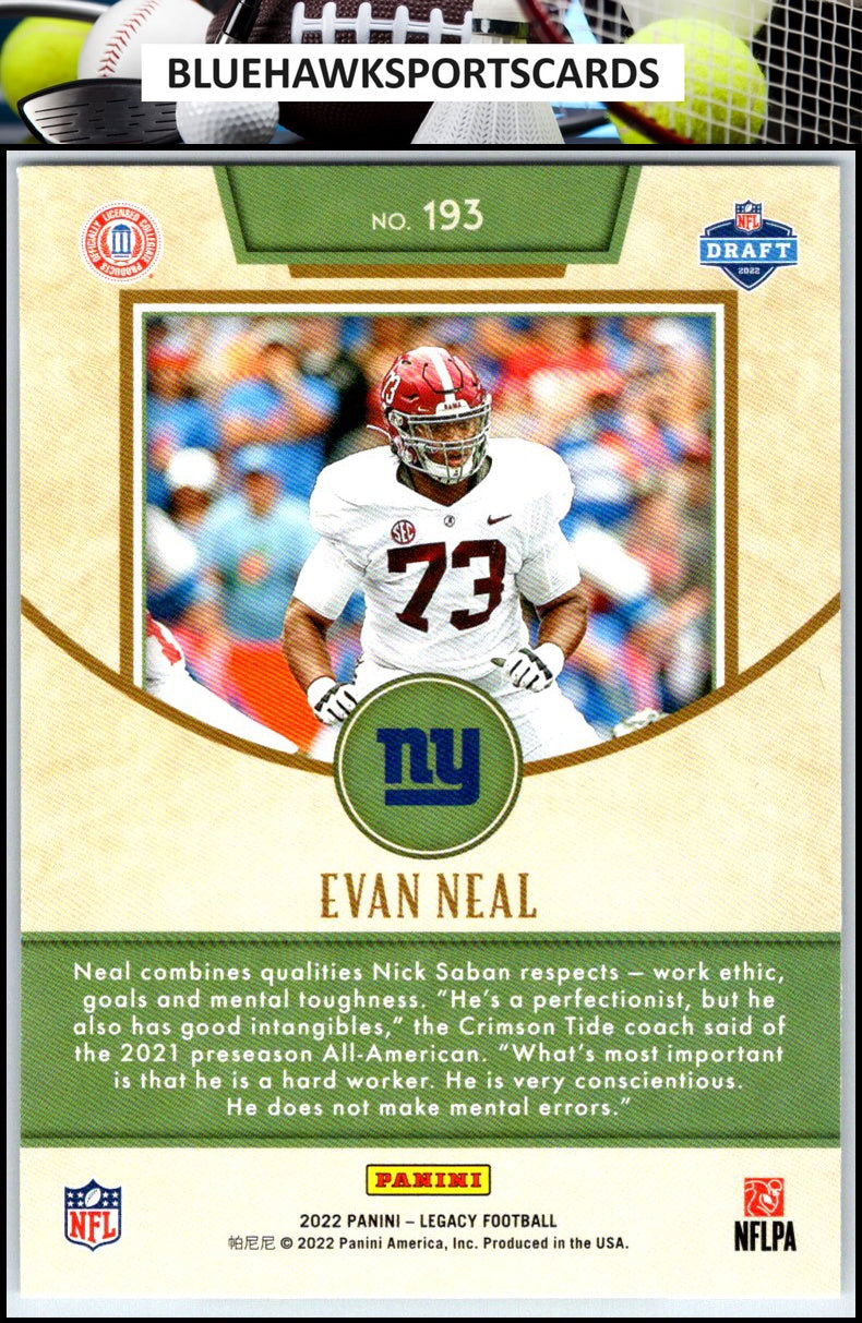 2022 Panini Legacy #193 Evan Neal