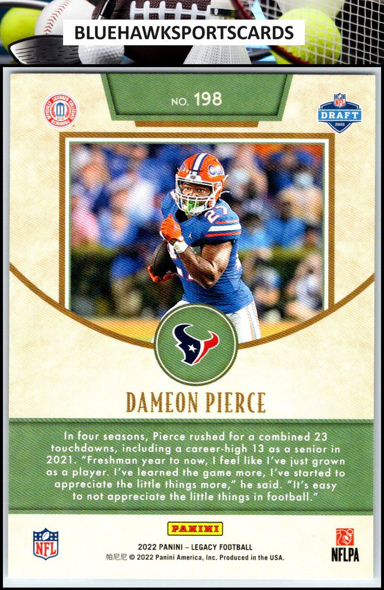 2022 Panini Legacy #198 Dameon Pierce