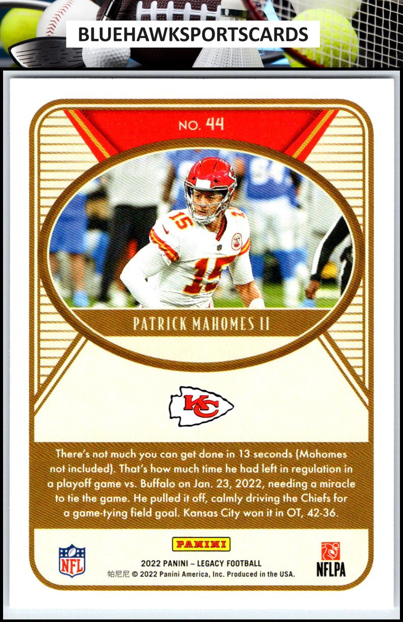 2022 Panini Legacy #44 Patrick Mahomes II