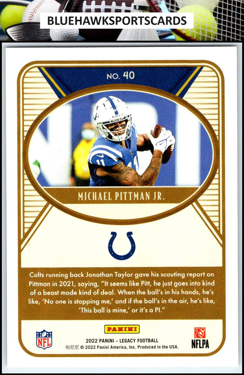 2022 Panini Legacy #40 Michael Pittman Jr.