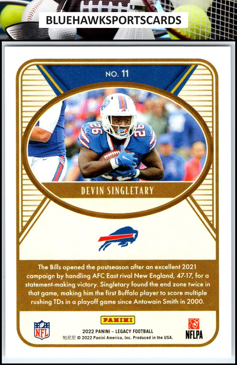 2022 Panini Legacy #11 Devin Singletary