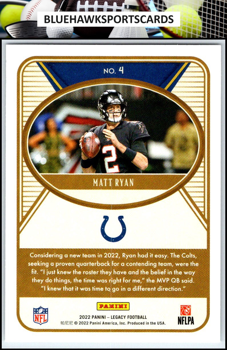 2022 Panini Legacy #4 Matt Ryan