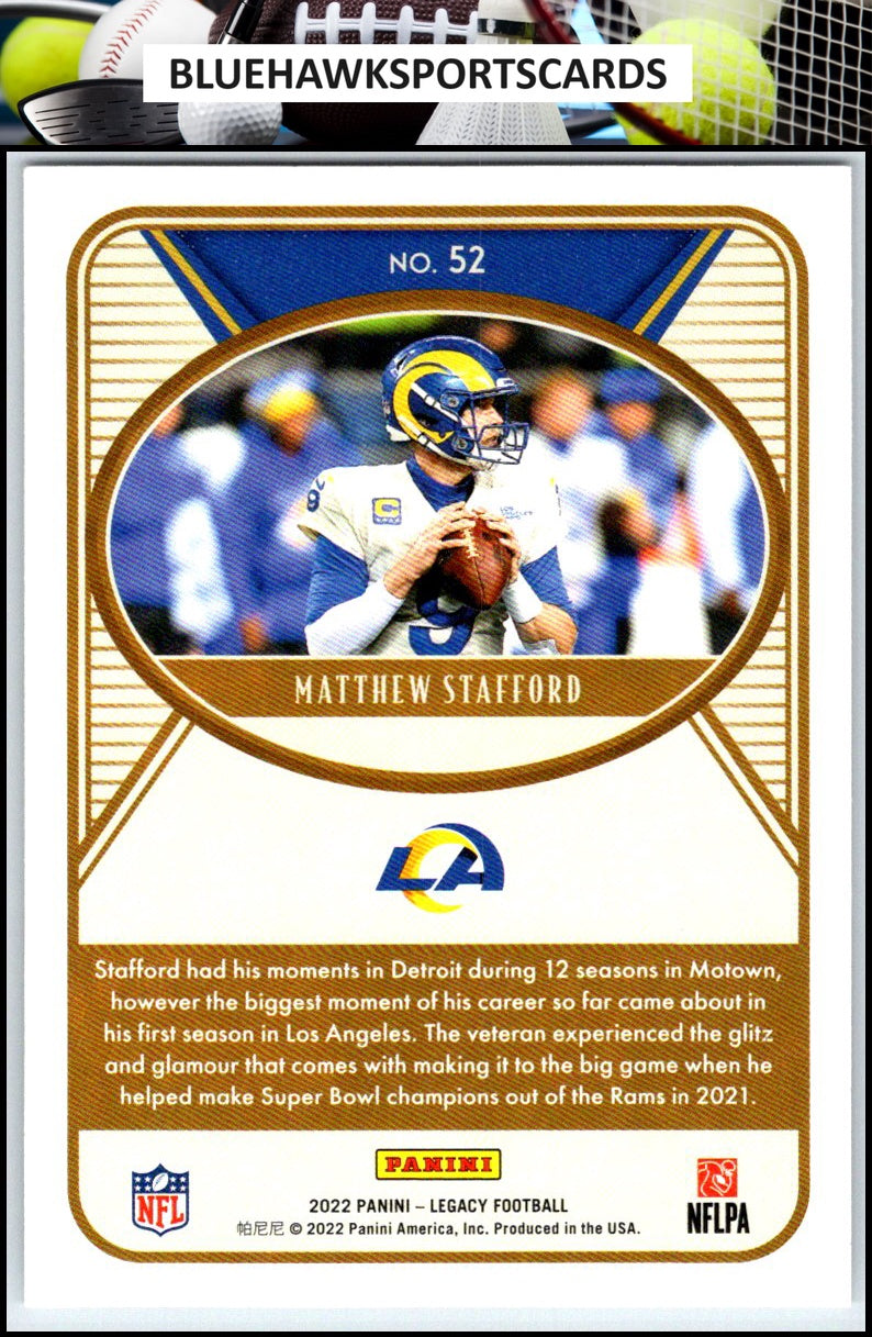 2022 Panini Legacy #52 Matthew Stafford