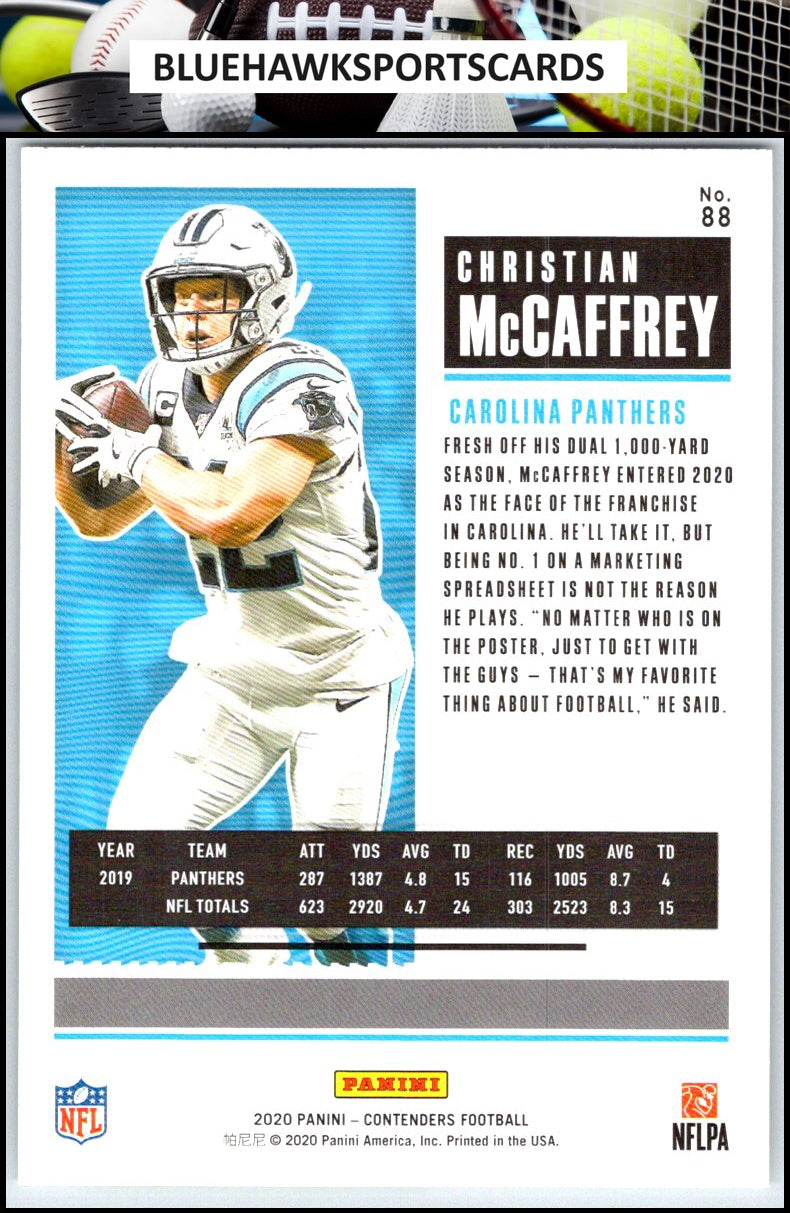 2020 Panini Contenders #88 Christian McCaffrey