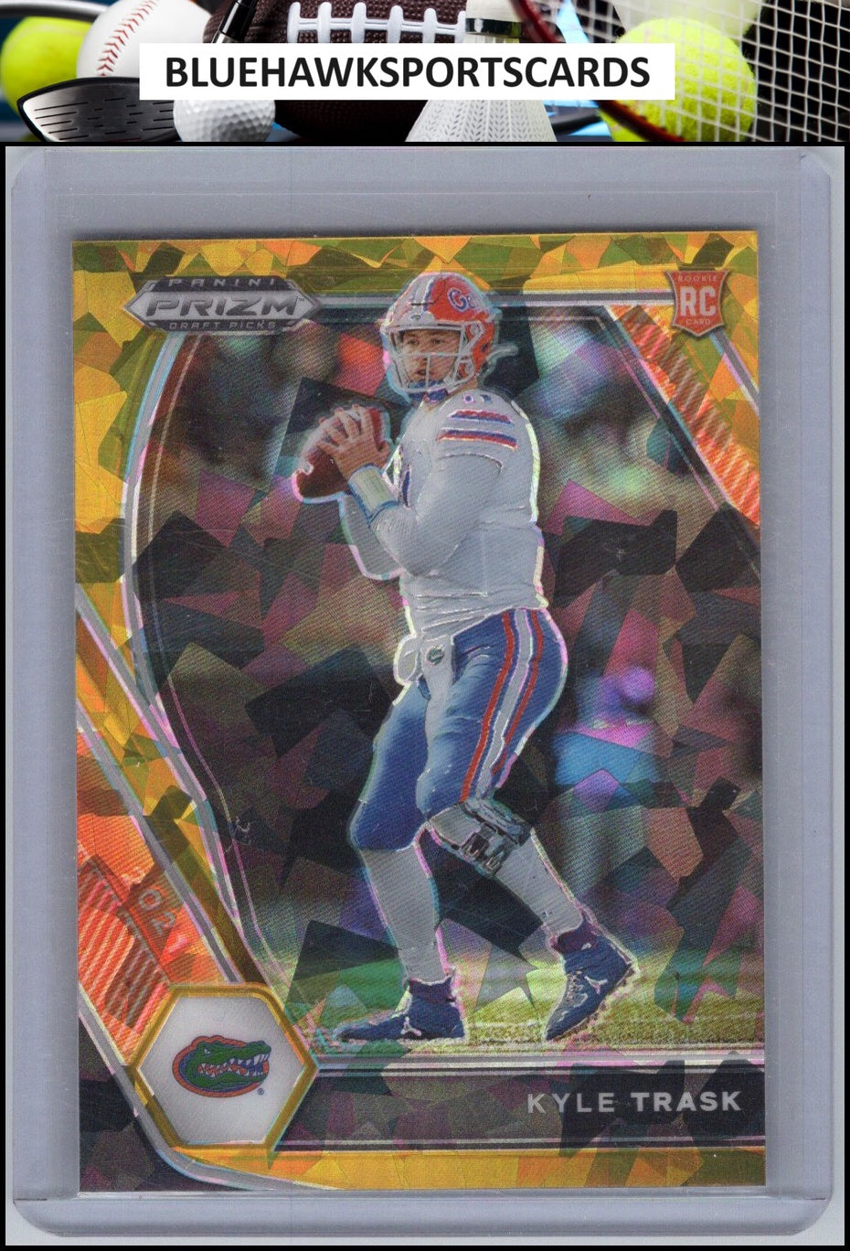 2021 Panini Prizm Draft Picks Collegiate #109 Kyle Trask Gold Ice