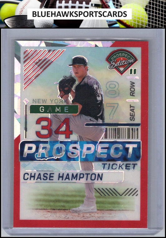 2024 Panini Prospect Edition #34 Chase Hampton Red Ice Holo