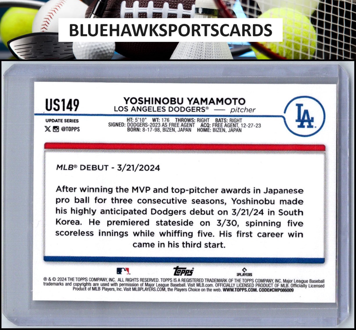 2024 Topps Update #US149 Yoshinobu Yamamoto