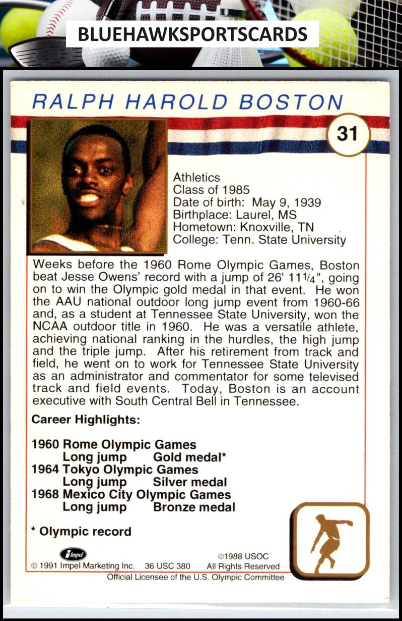 1991 Impel U.S. Olympic Hall of Fame #31a Ralph Boston