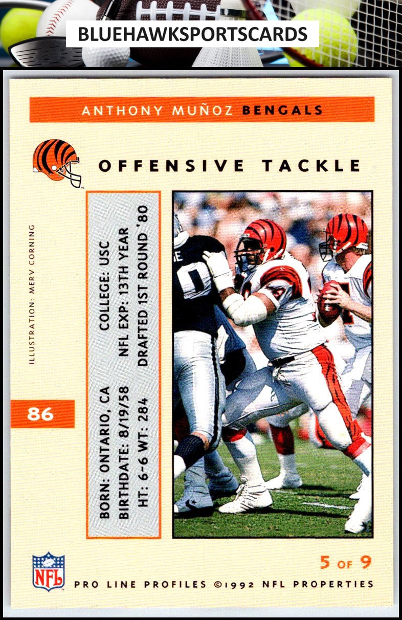 1992 Pro Line Profiles #86 Anthony Munoz