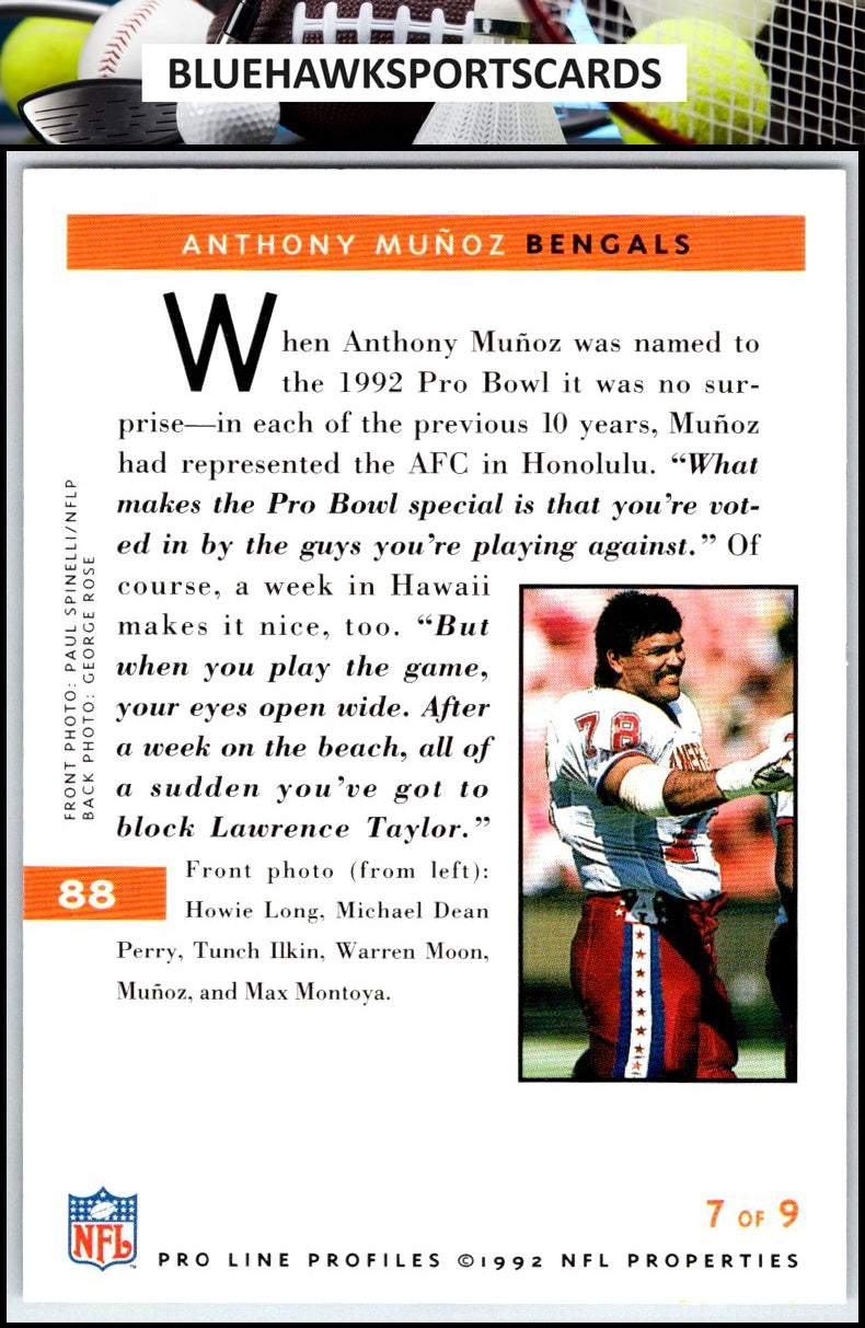 1992 Pro Line Profiles #88 Anthony Munoz