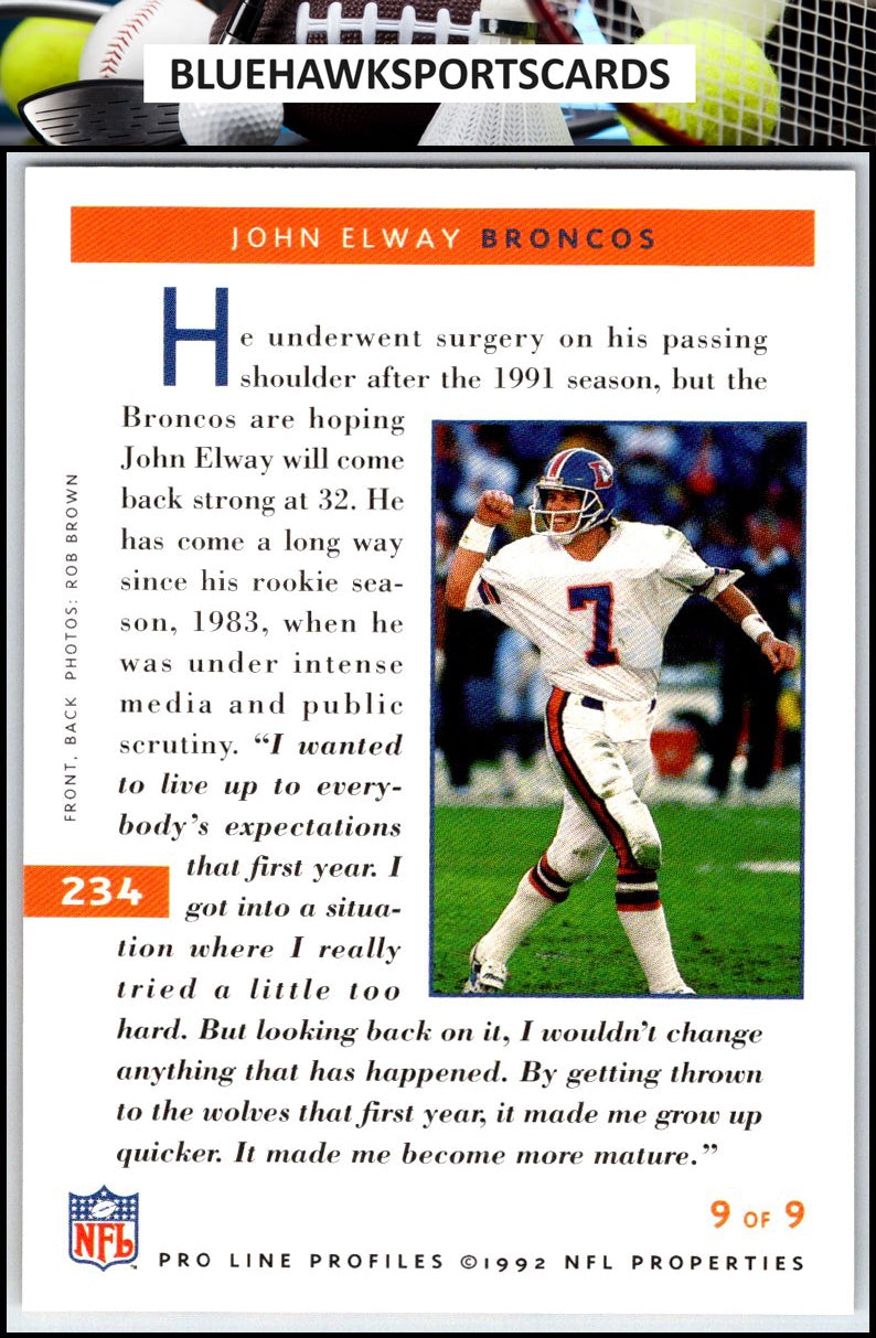 1992 Pro Line Profiles #234 John Elway