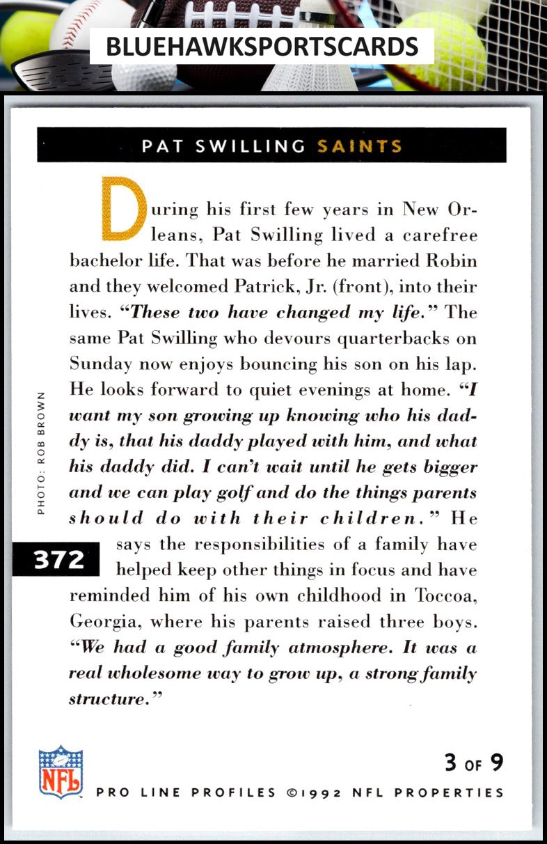 1992 Pro Line Profiles #372 Pat Swilling