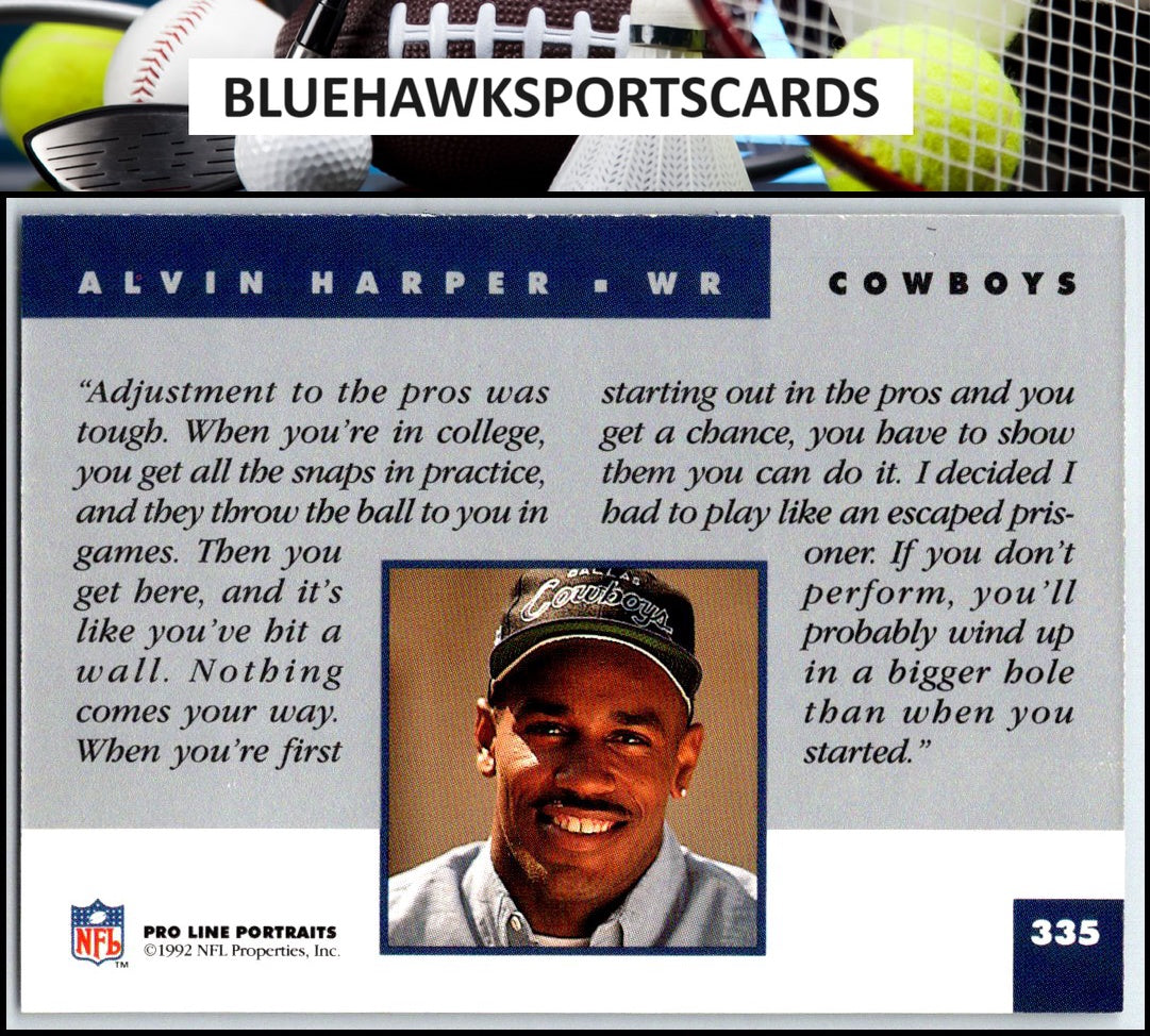 1992 Pro Line Portraits #335 Alvin Harper
