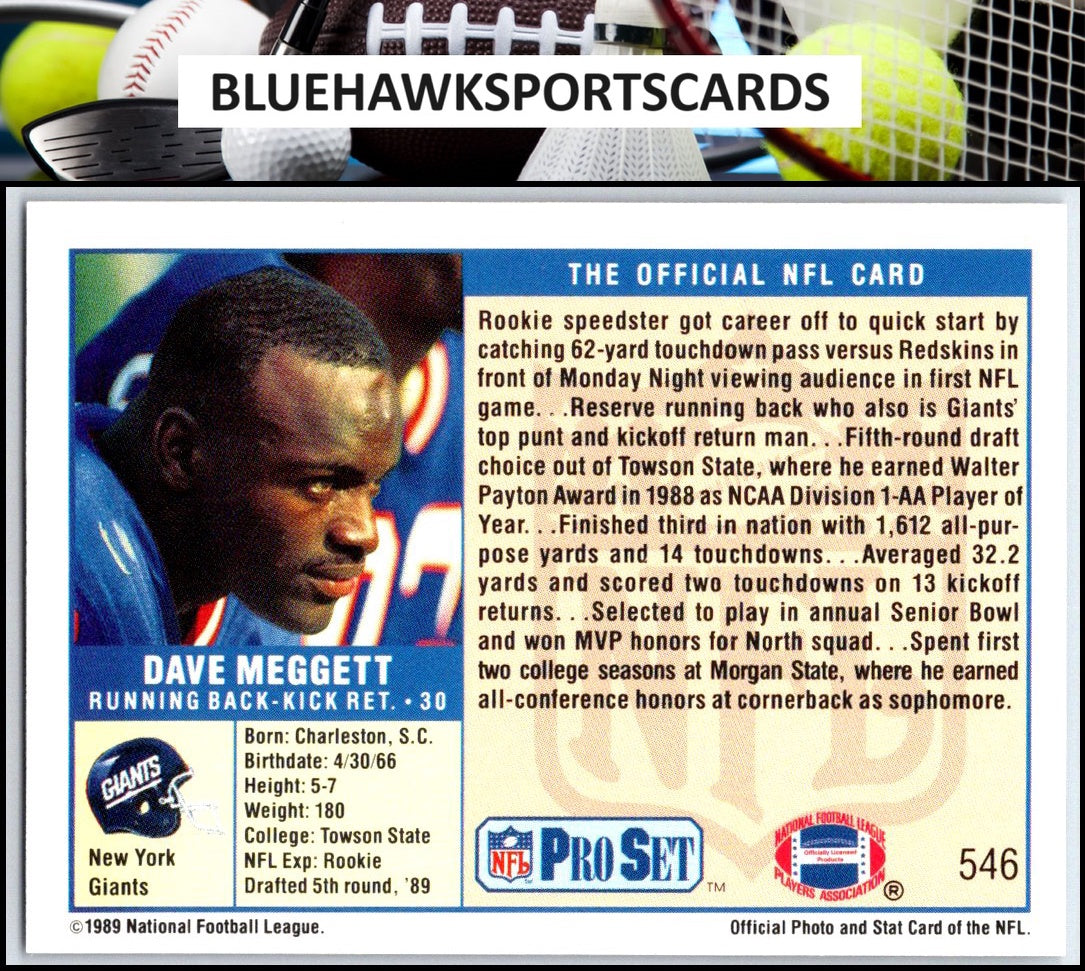1989 Pro Set #546 Dave Meggett