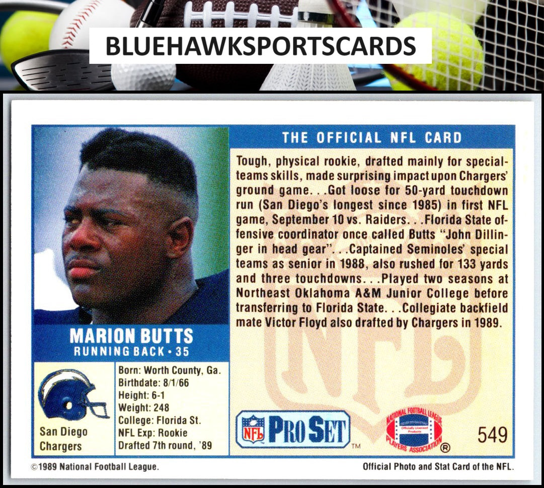 1989 Pro Set #549 Marion Butts