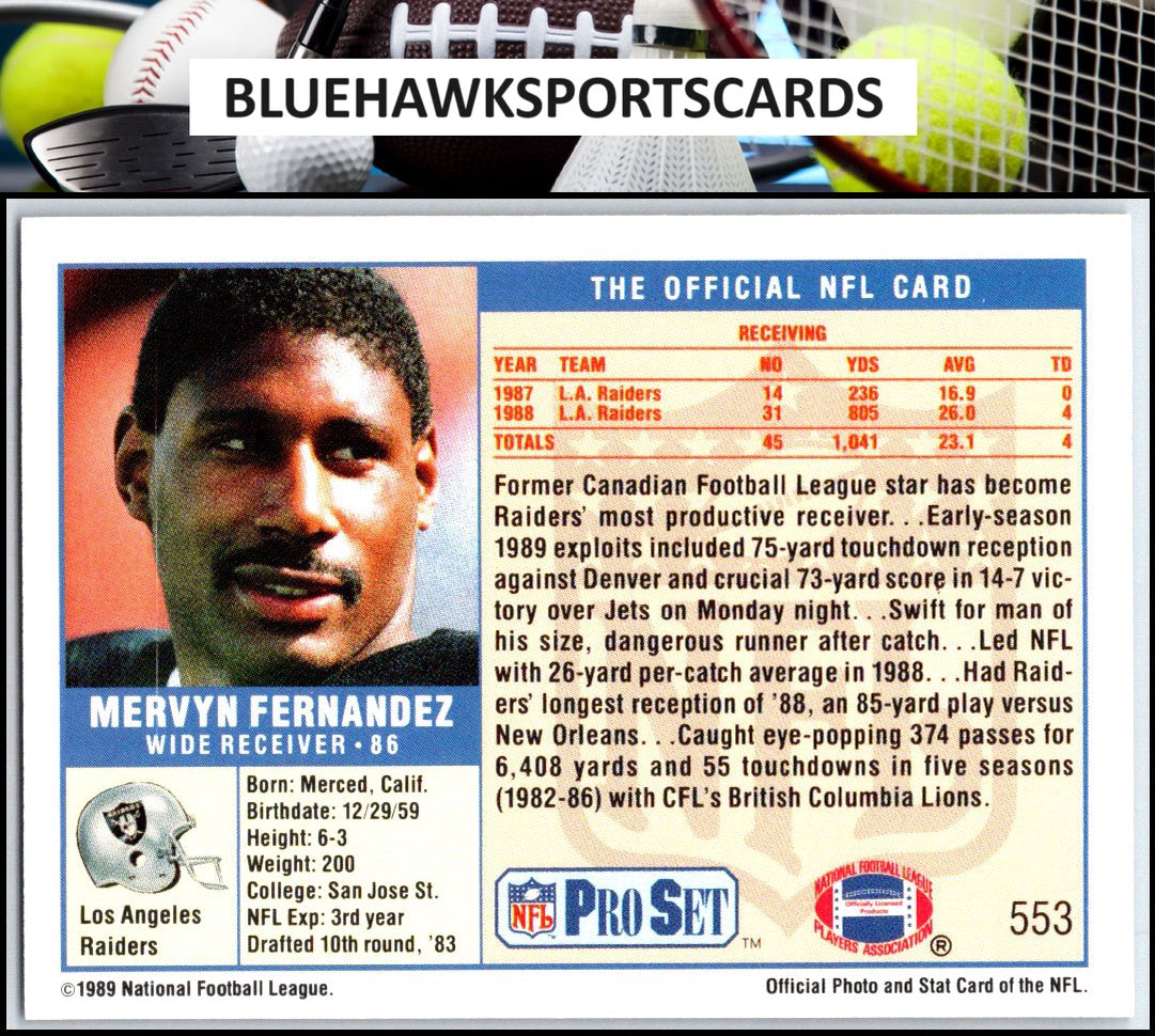 1989 Pro Set #553 Mervyn Fernandez