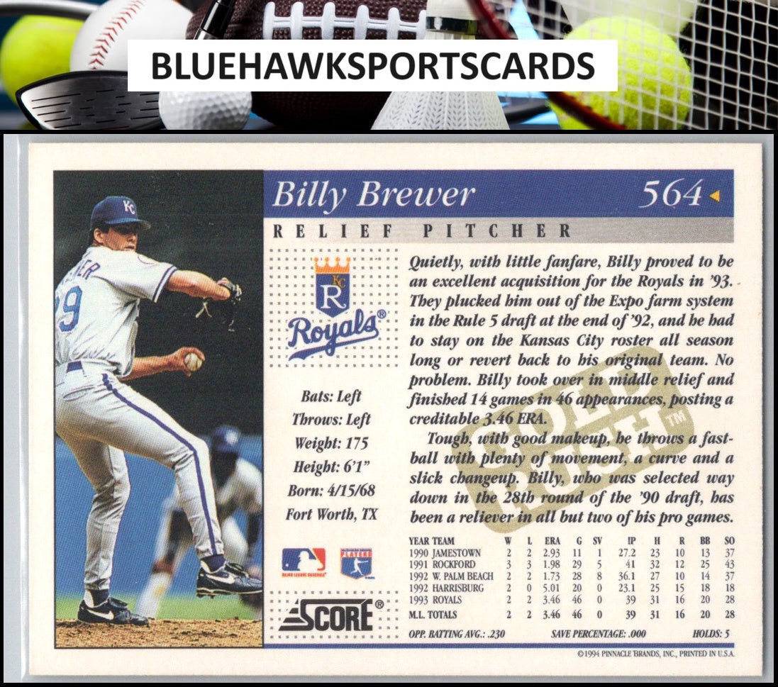1994 Score #564 Billy Brewer Gold Rush