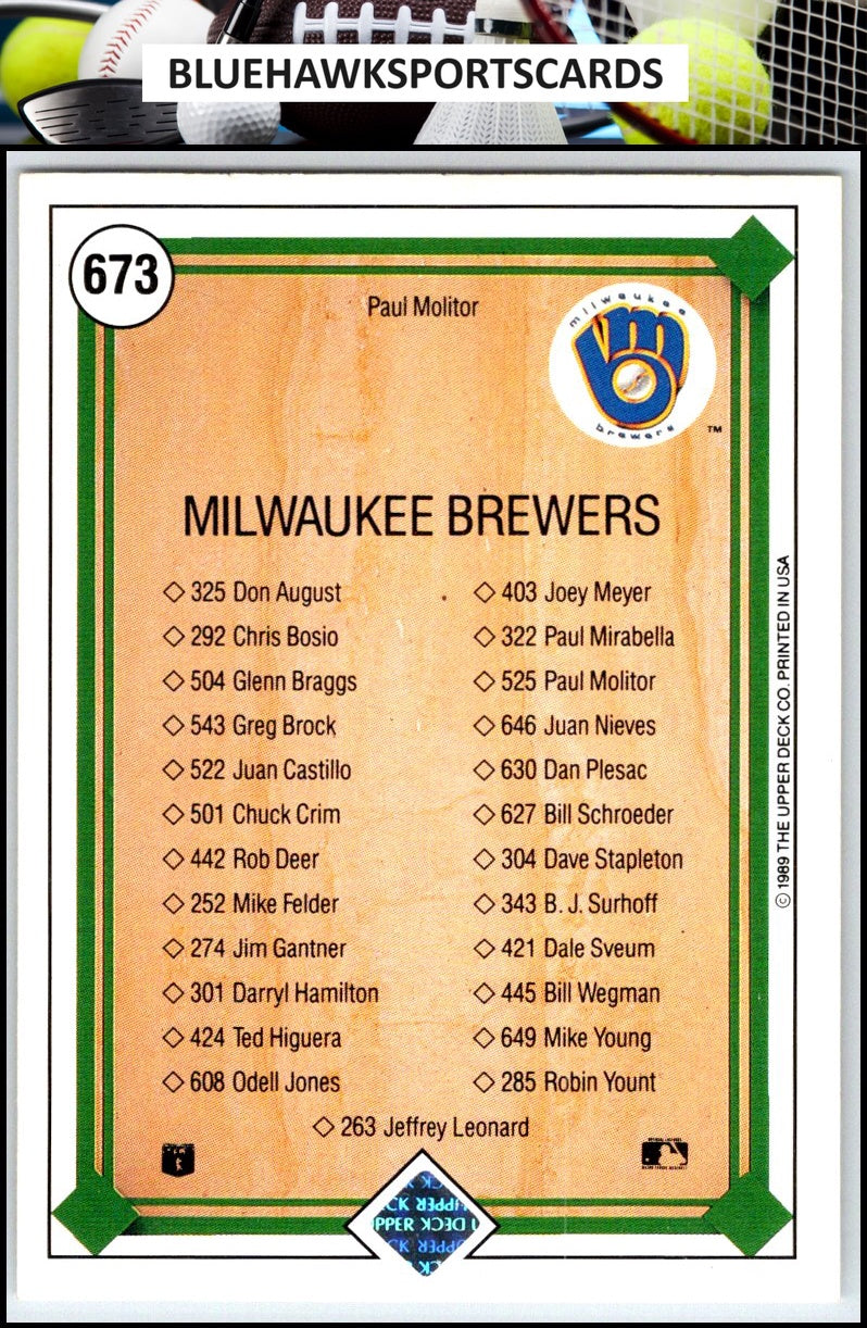 1989 Upper Deck #673 Paul Molitor