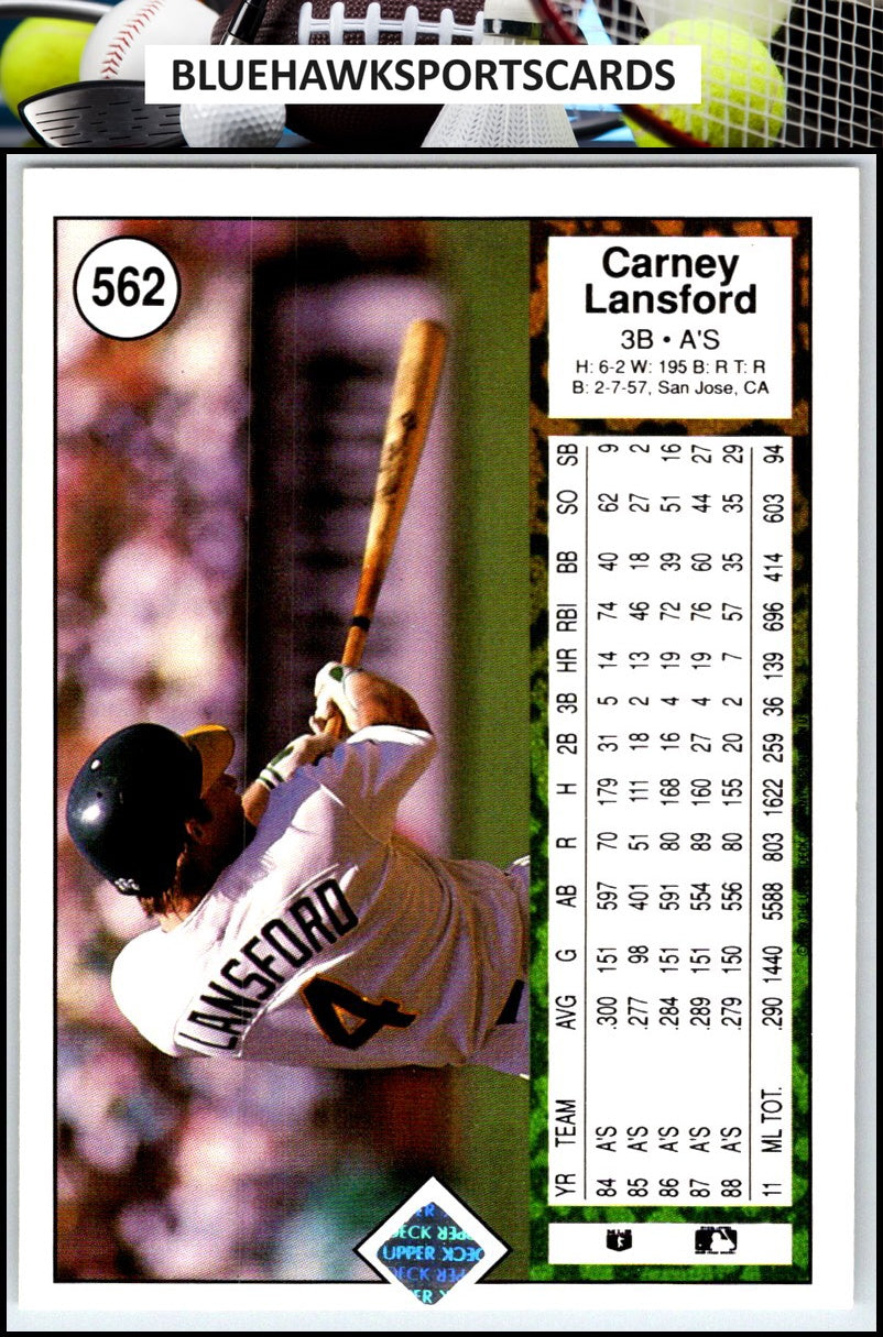 1989 Upper Deck #562 Carney Lansford