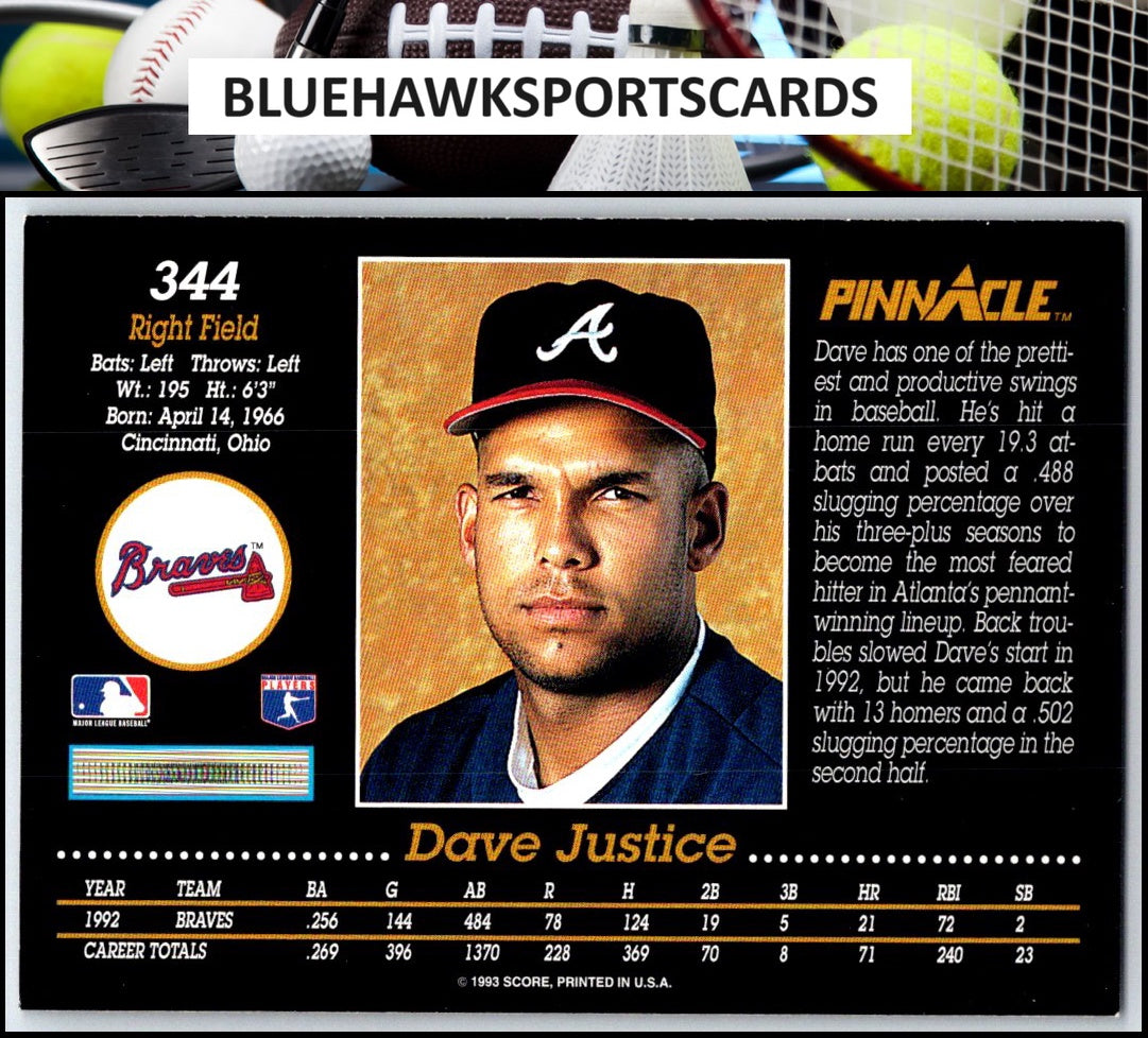 1993 Pinnacle #344 Dave Justice