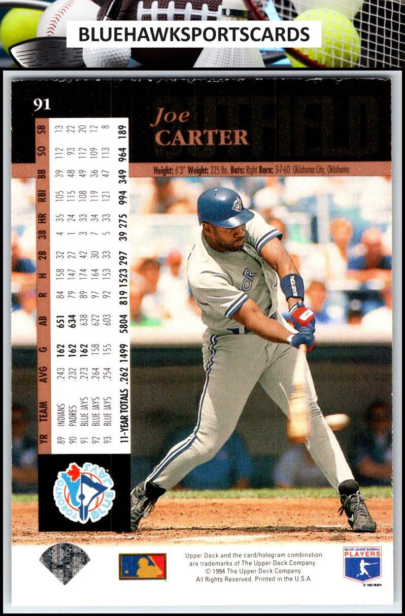 1994 Upper Deck #91 Joe Carter Electric Diamond