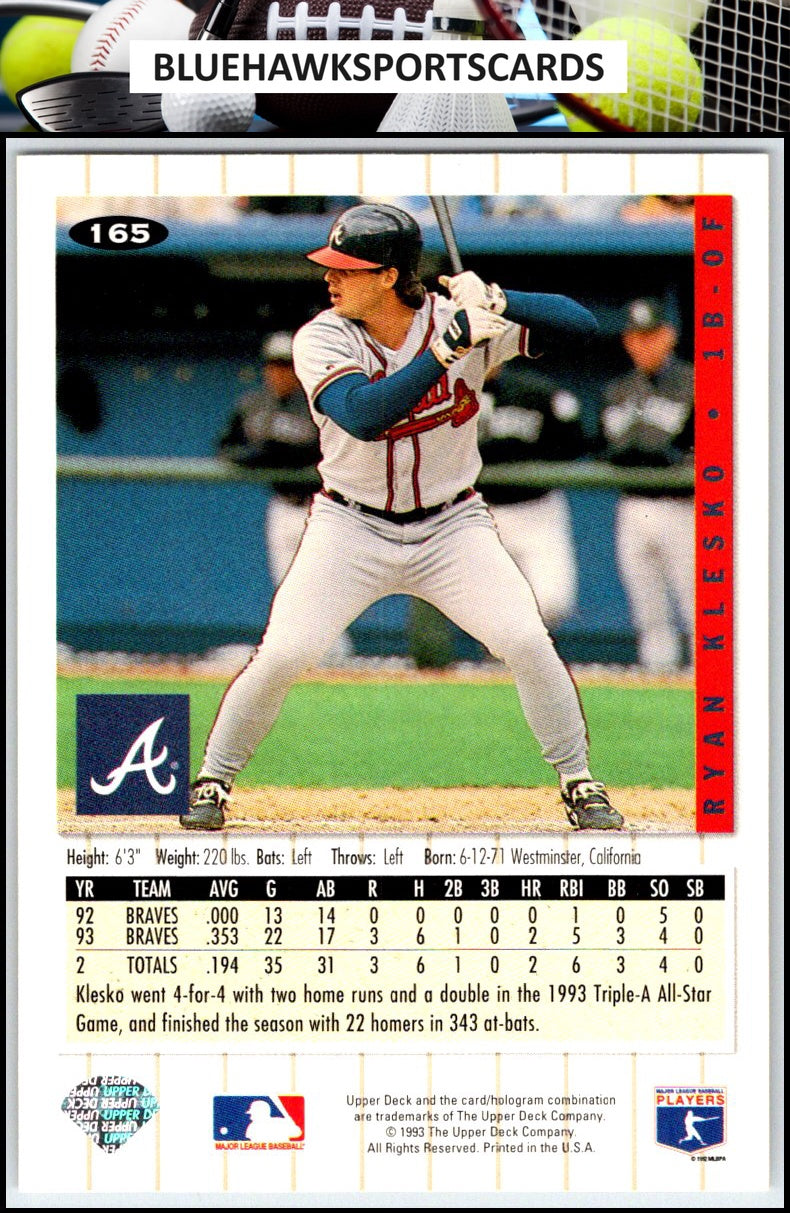 1994 Collector's Choice #165 Ryan Klesko