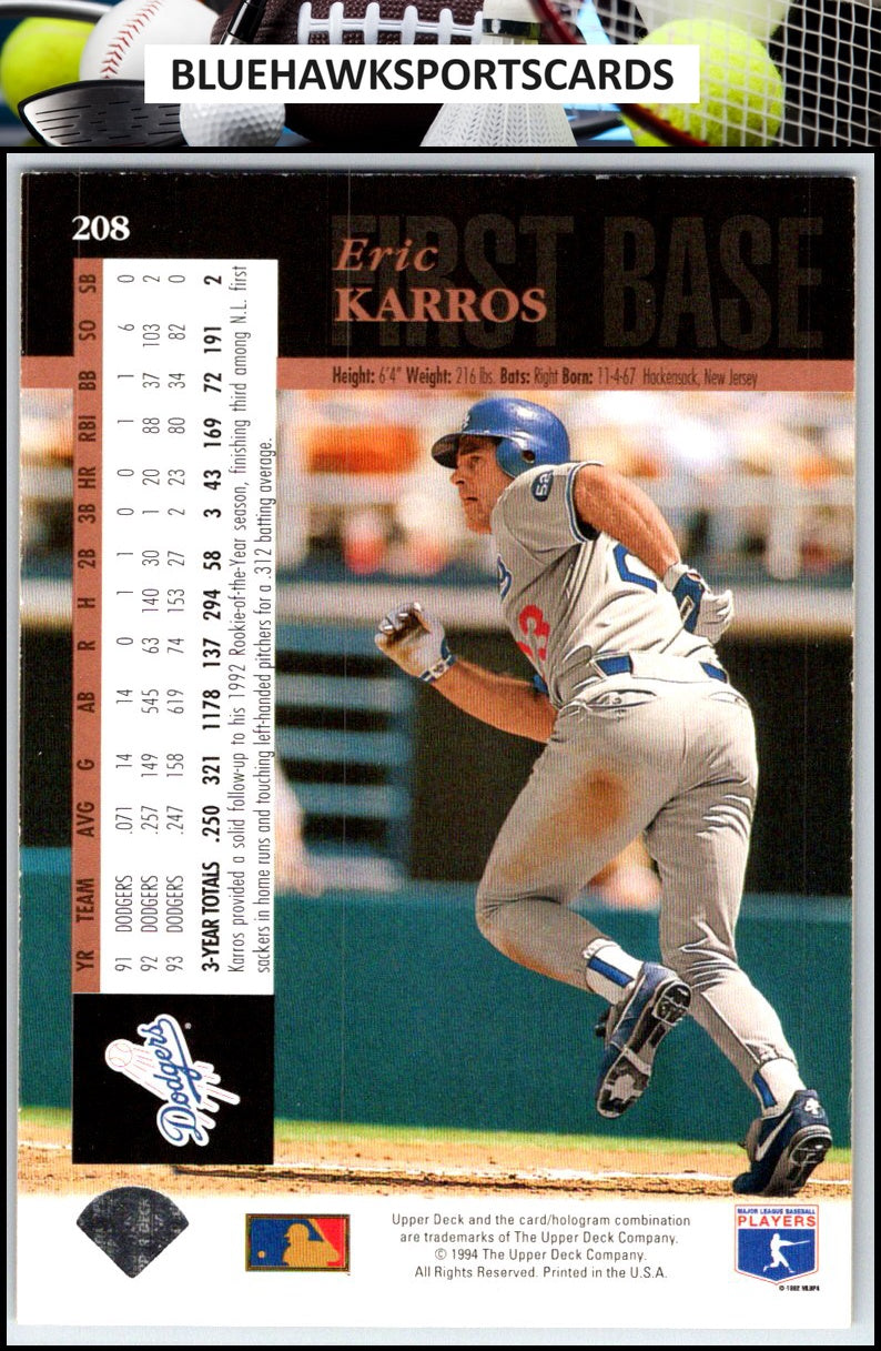1994 Upper Deck #208 Eric Karros Electric Diamond