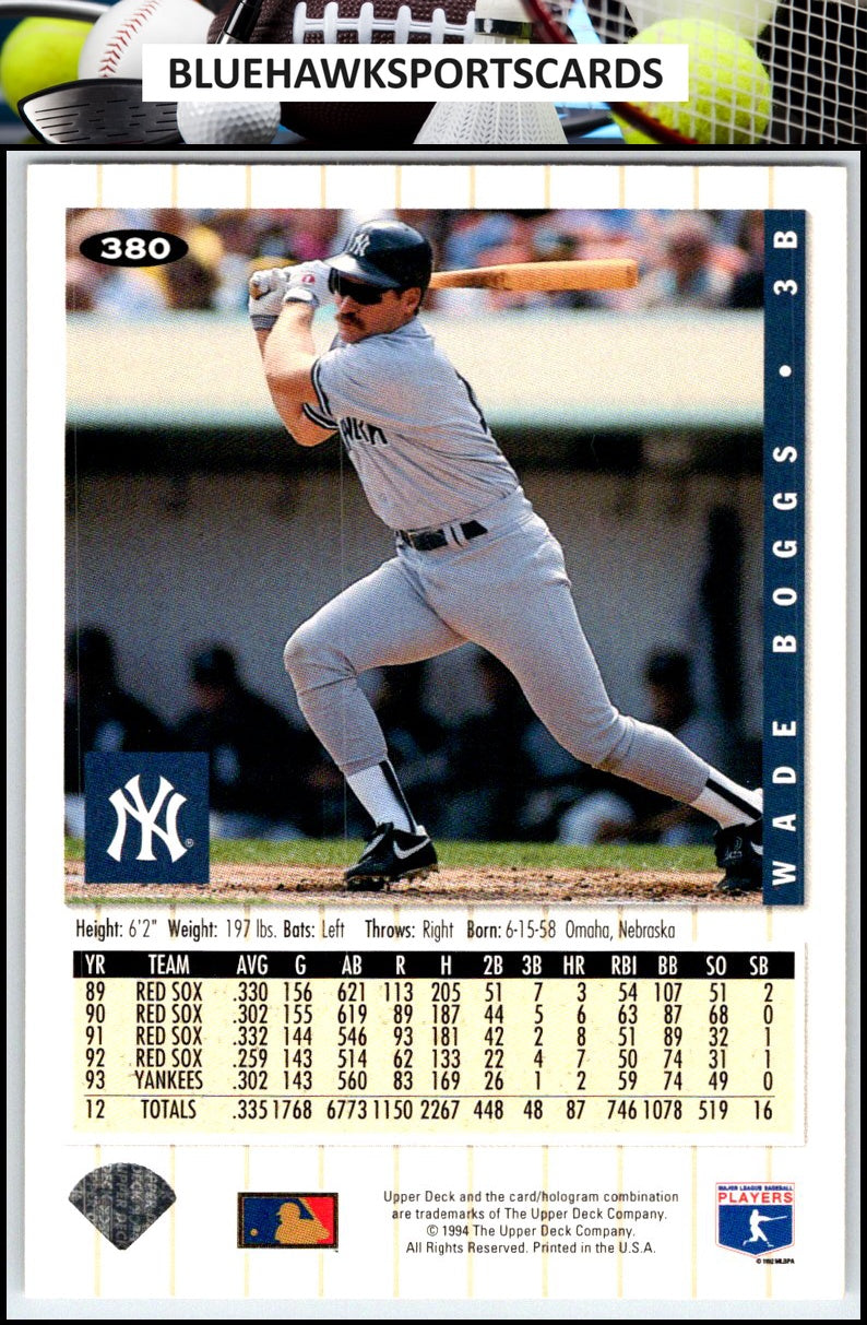 1994 Collector's Choice #380 Wade Boggs