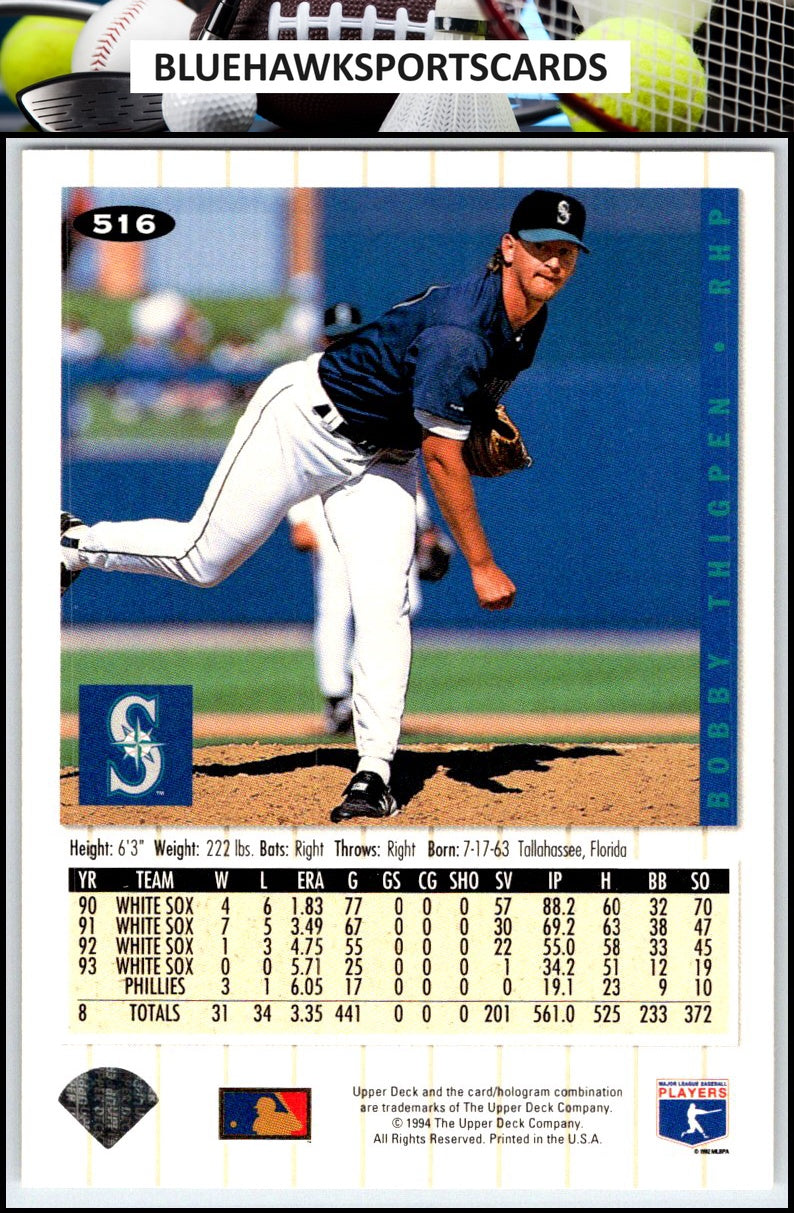 1994 Collector's Choice #516 Bobby Thigpen Silver Signature