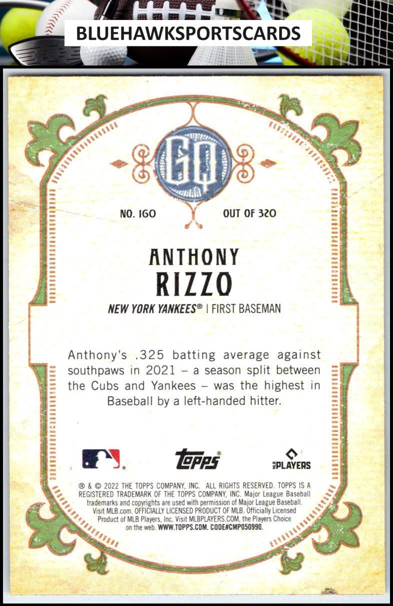 2022 Topps Gypsy Queen #160 Anthony Rizzo