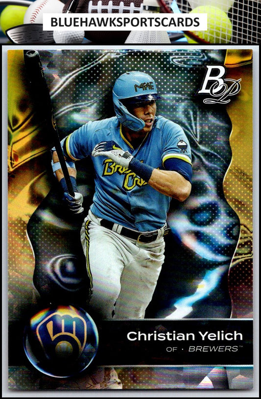 2023 Bowman Platinum #34 Christian Yelich Ice Foil