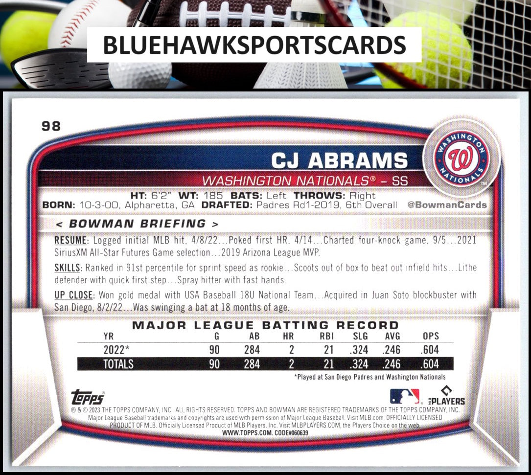 2023 Bowman #98 CJ Abrams