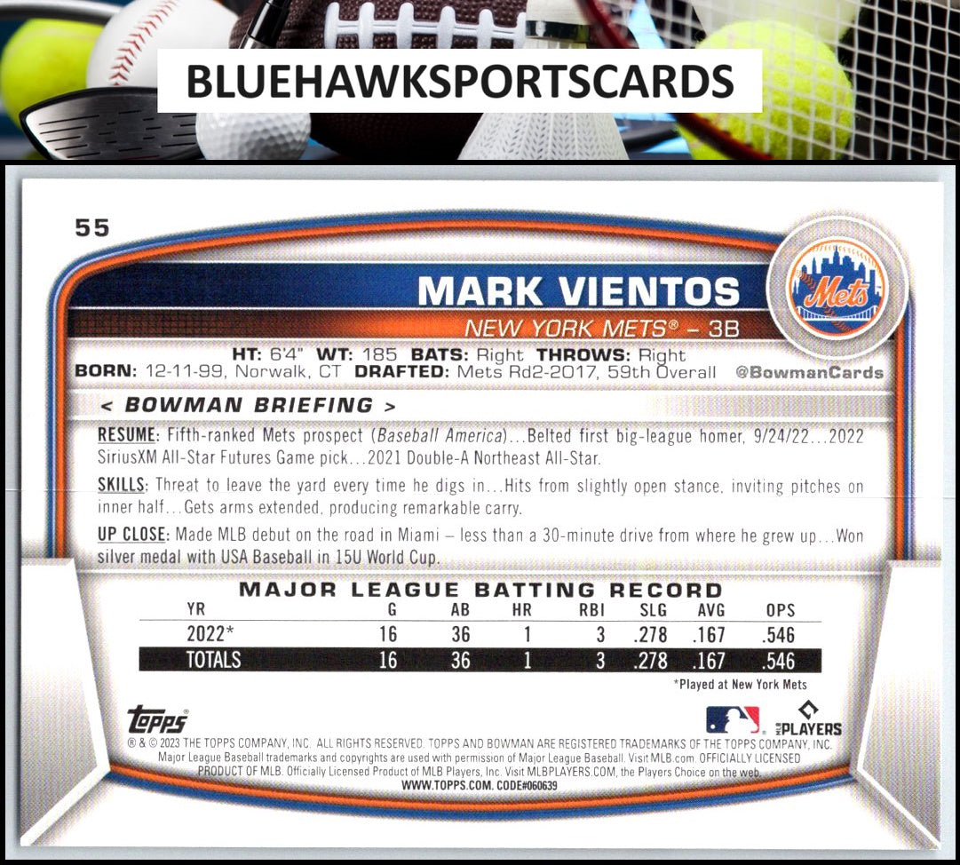 2023 Bowman #55 Mark Vientos