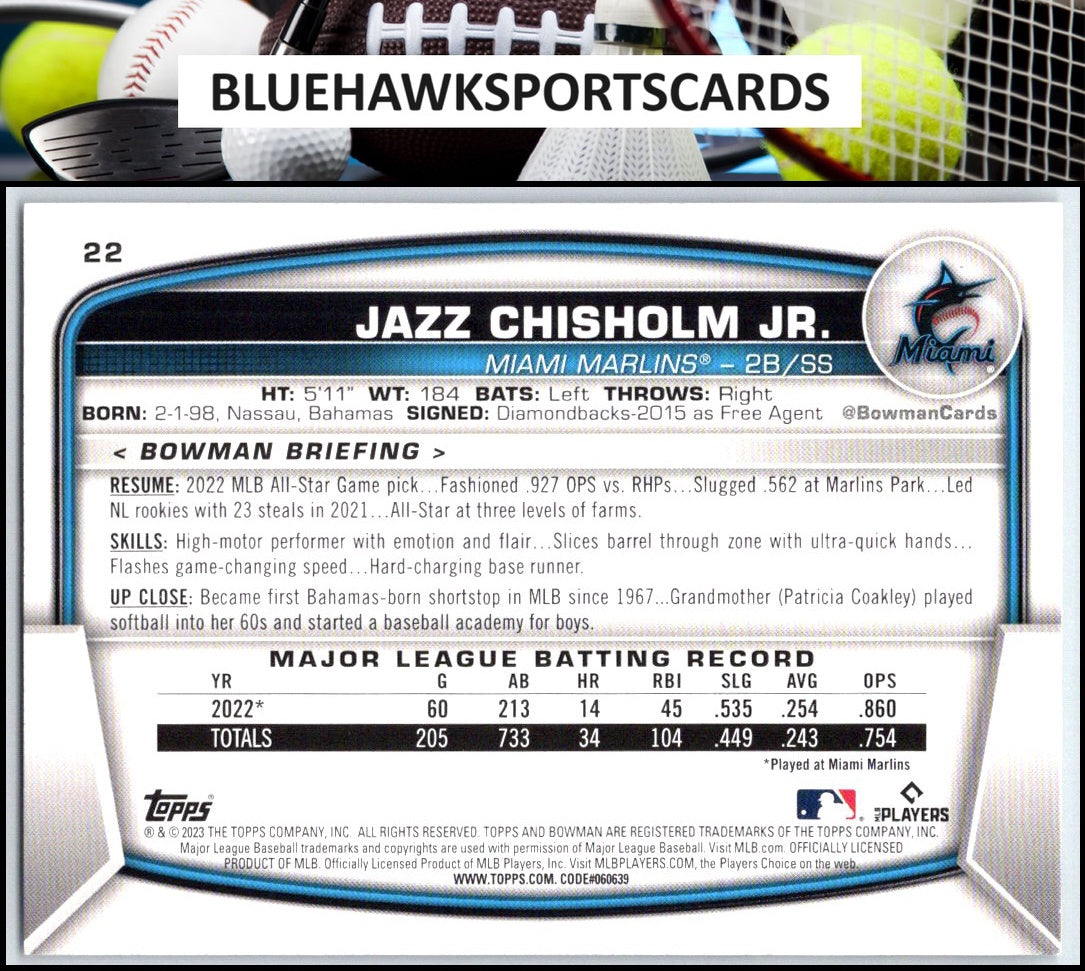 2023 Bowman #22 Jazz Chisholm Jr.