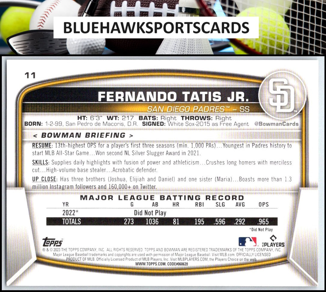 2023 Bowman #11 Fernando Tatis Jr.