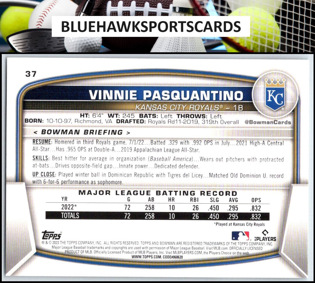 2023 Bowman #37 Vinnie Pasquantino