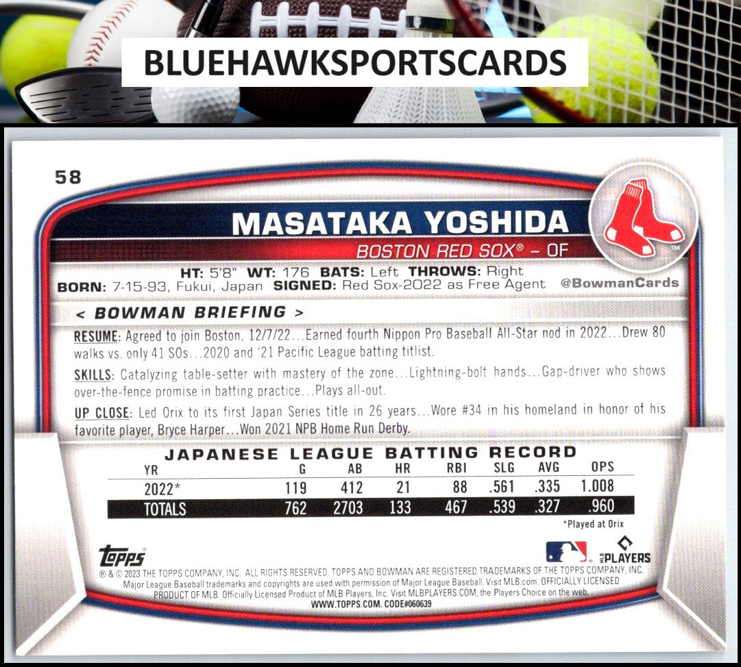 2023 Bowman #58 Masataka Yoshida