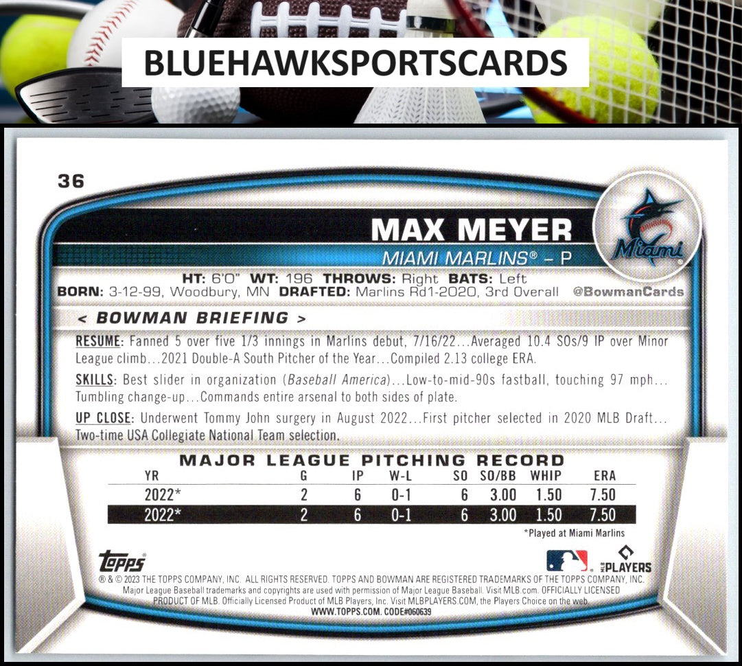 2023 Bowman #36 Max Meyer