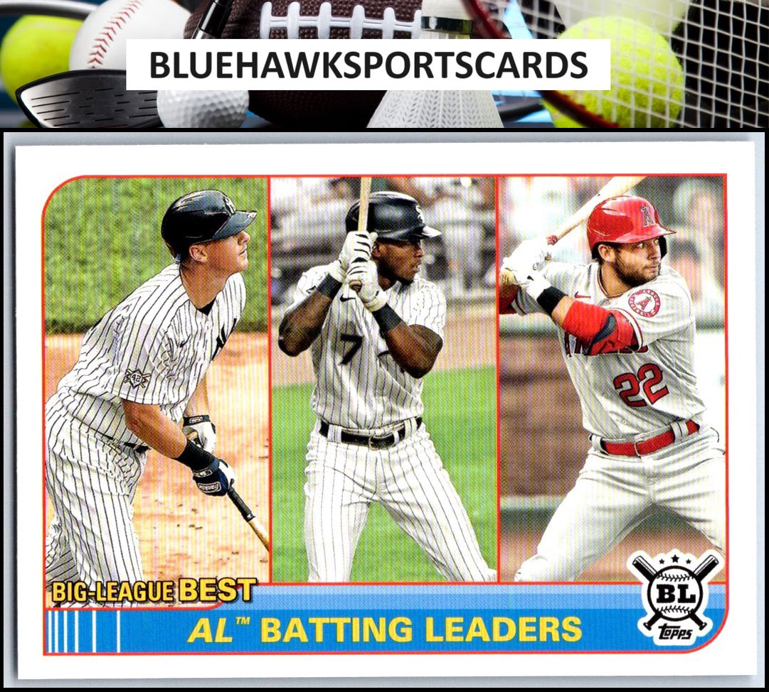 2021 Topps Big League #247 AL Leaders (LeMahieu / Anderson / Fletcher) LL