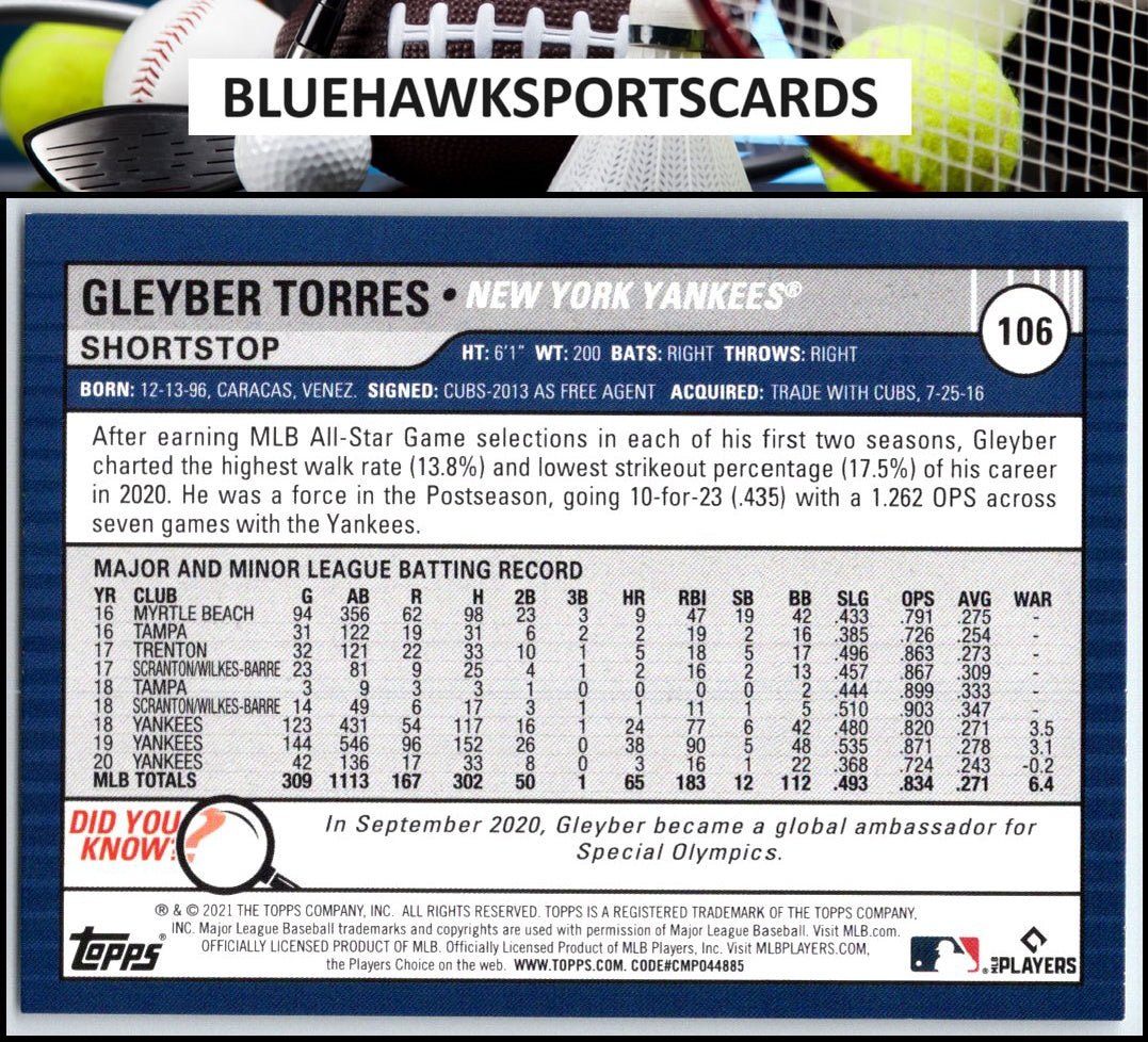 2021 Topps Big League #106 Gleyber Torres